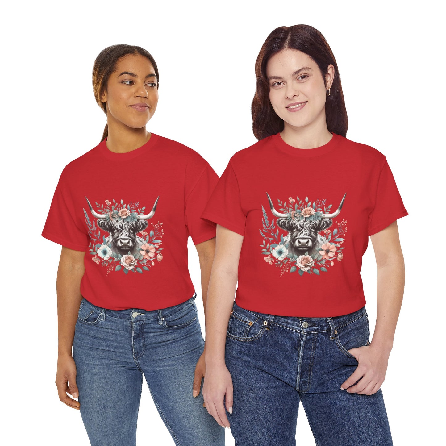 Floral Highland Cow T-Shirt