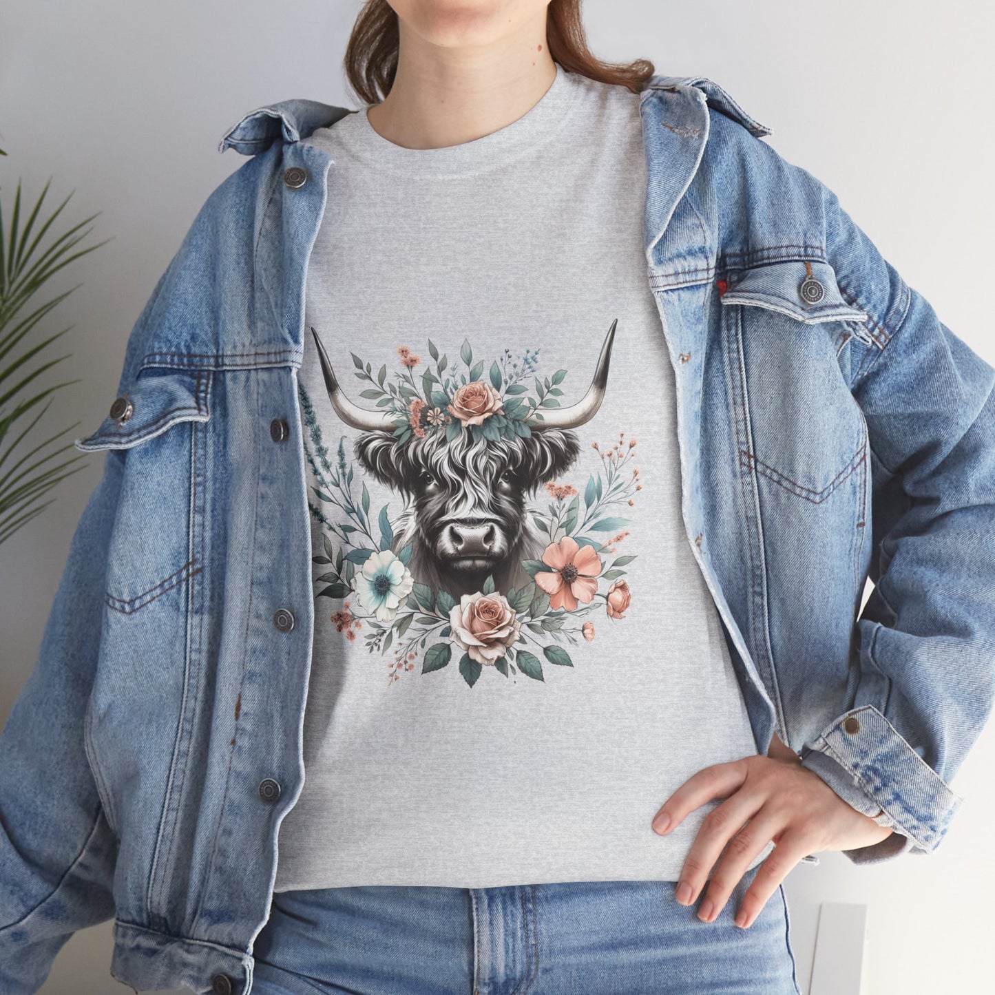Floral Highland Cow T-Shirt