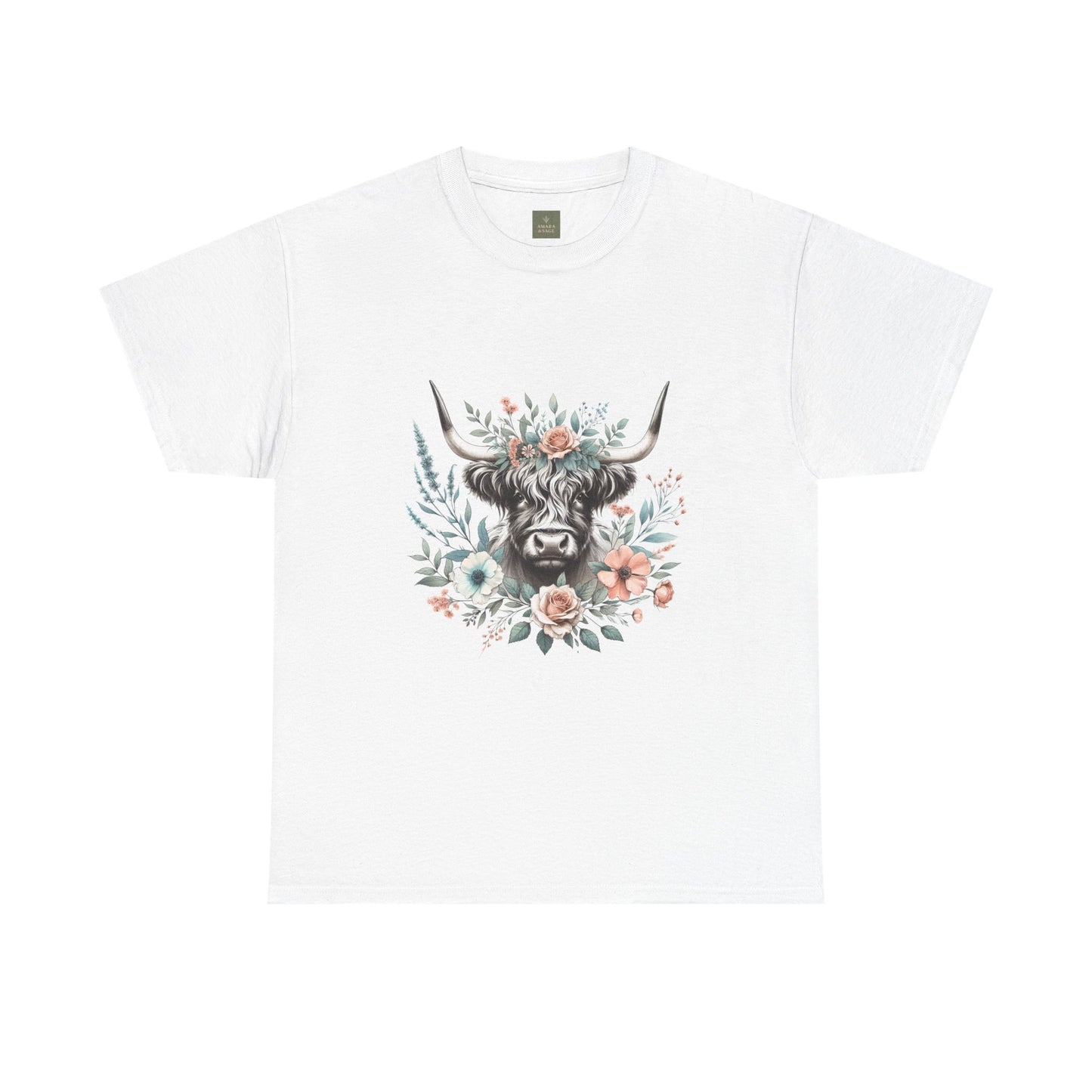 Floral Highland Cow T-Shirt