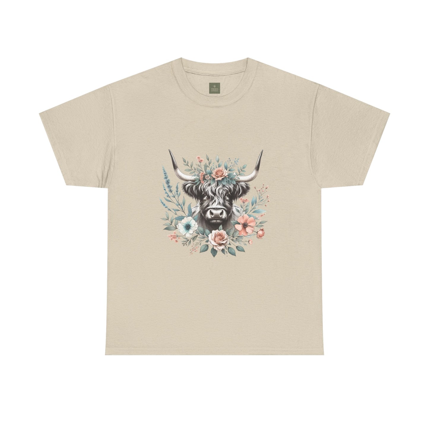 Floral Highland Cow T-Shirt