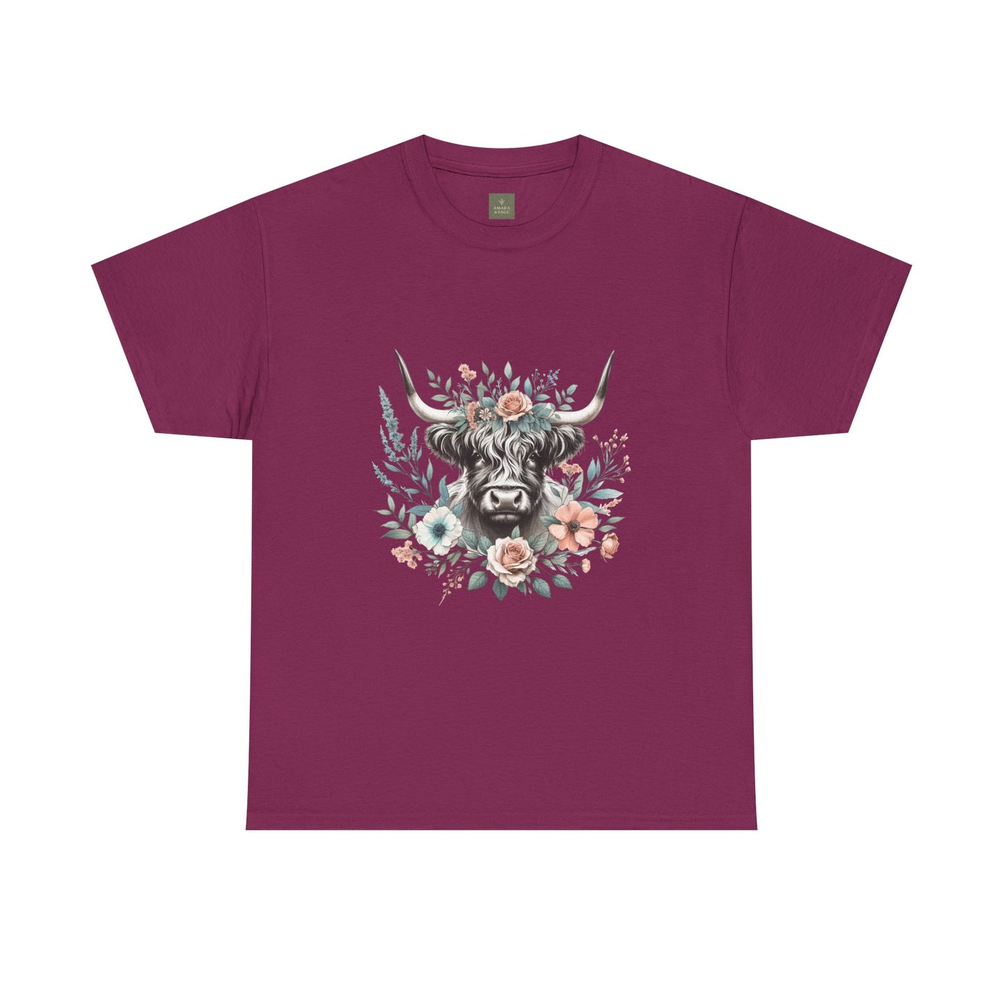 Floral Highland Cow T-Shirt