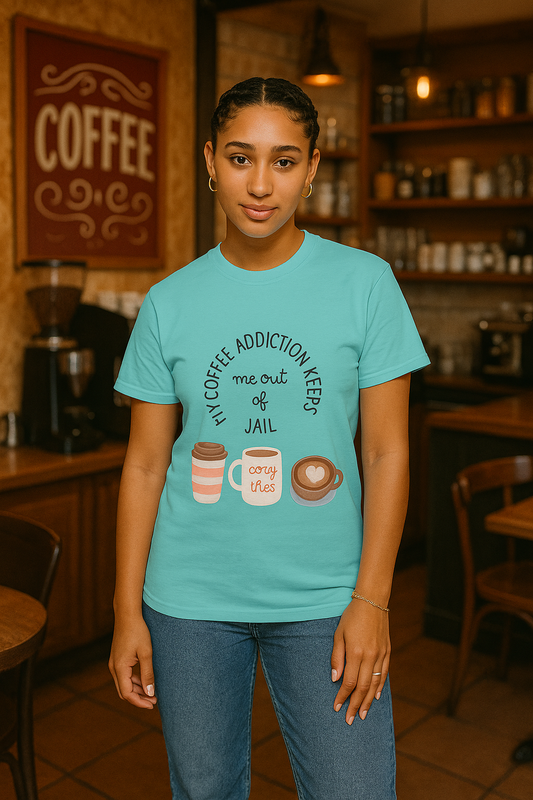 Funny Quote T-Shirt for Coffee Addicts